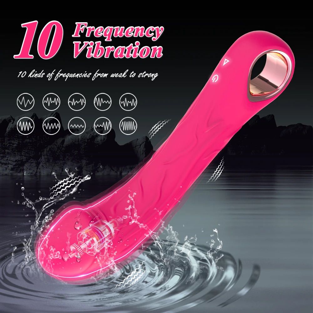 (Rose Red) Adult Sex Toy Realistic Dildo Sex Toys Vibrator for Women Insertable Massager Masturbation Orgasm Tool 10 Vibration Frequencies and 3 Speeds