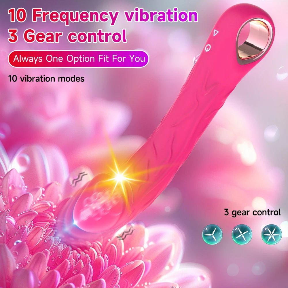 (Rose Red) Adult Sex Toy Realistic Dildo Sex Toys Vibrator for Women Insertable Massager Masturbation Orgasm Tool 10 Vibration Frequencies and 3 Speeds