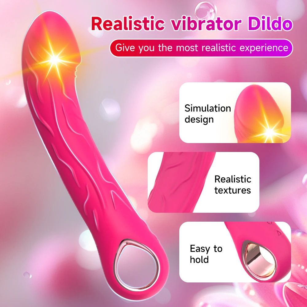 (Rose Red) Adult Sex Toy Realistic Dildo Sex Toys Vibrator for Women Insertable Massager Masturbation Orgasm Tool 10 Vibration Frequencies and 3 Speeds