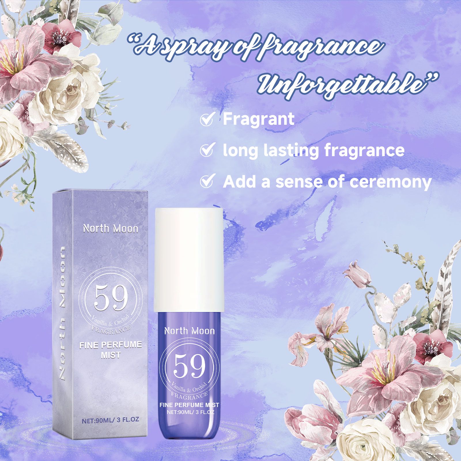 Vanilla Perfume Spray Fresh Orchid Scent Long Lasting For Daily Wear And Dating