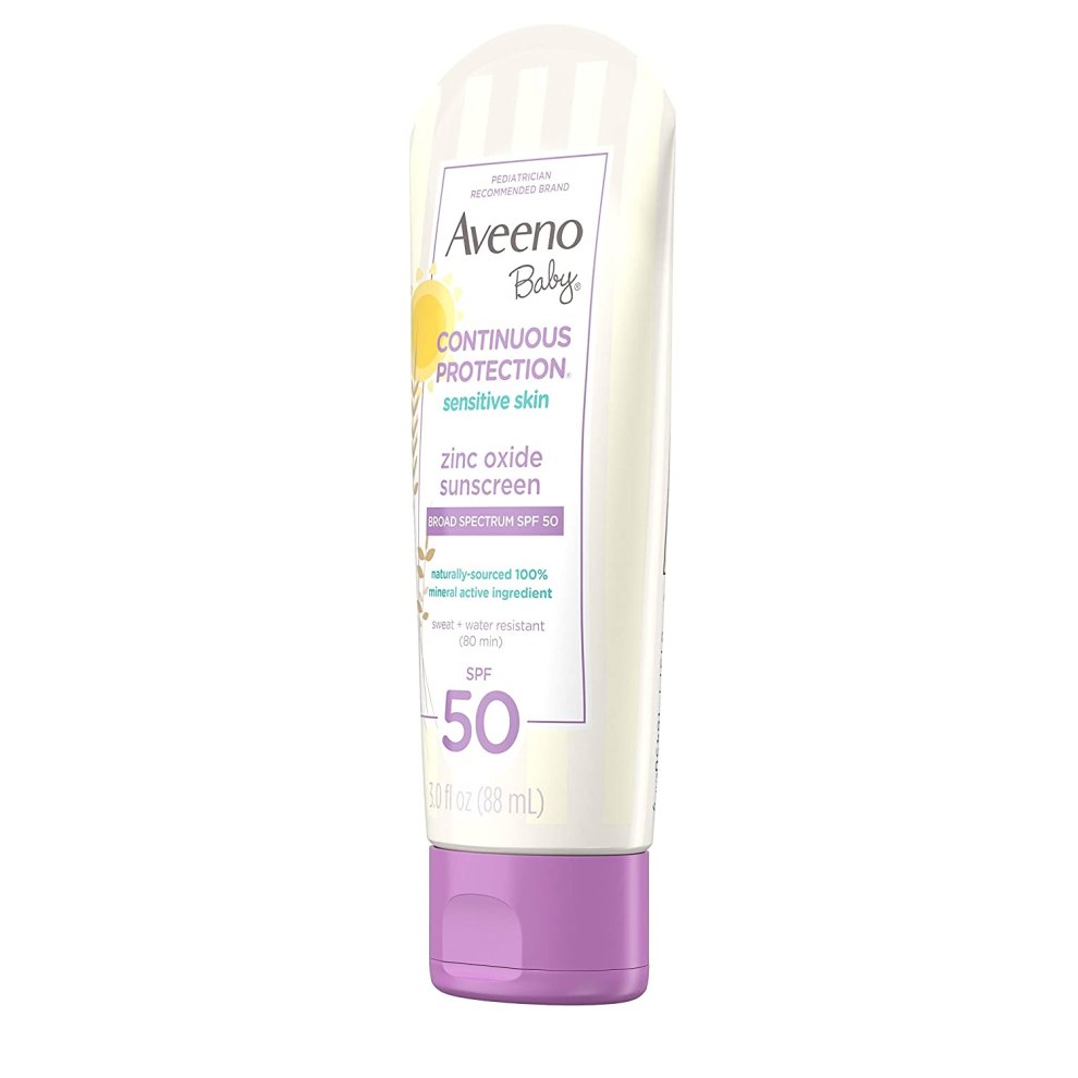 Aveeno Baby Continuous Protection Skin Lotion Zinc Oxide Sunscreen Mineral Sunscreen SPF 50 Sunscreen 88 ml