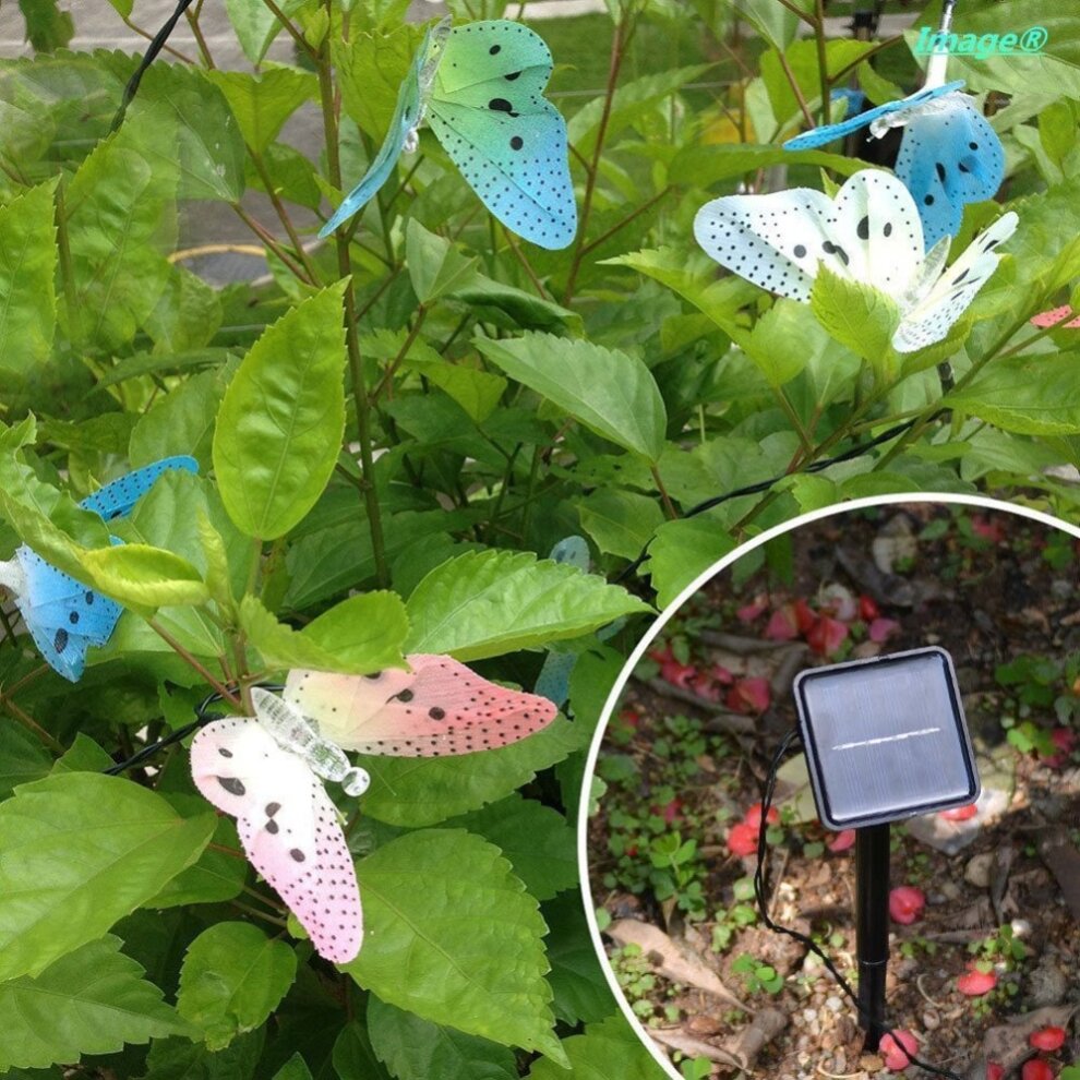 Solar Powered Butterfly Fiber Optic Fairy String Lights Waterproof Christmas Outdoor Gar