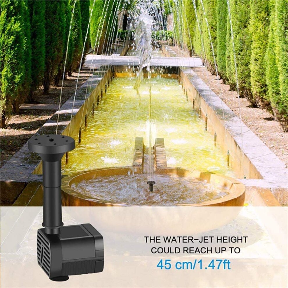 Solar Powered Fountain Pump, Solar Fountain for Birdbath 1.4W