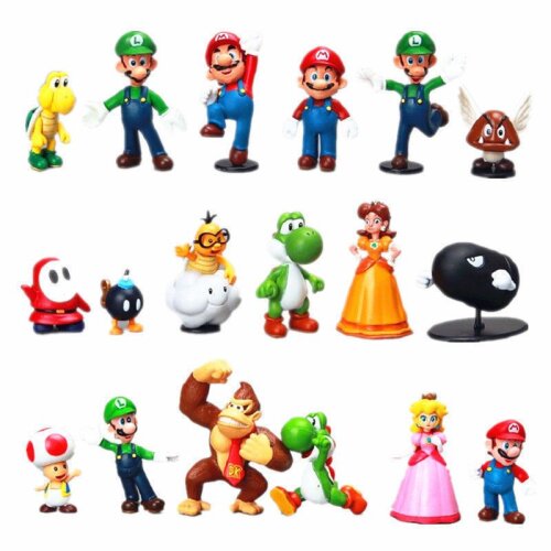 18 pcs Lot Super Mario Bros Action Figure Doll