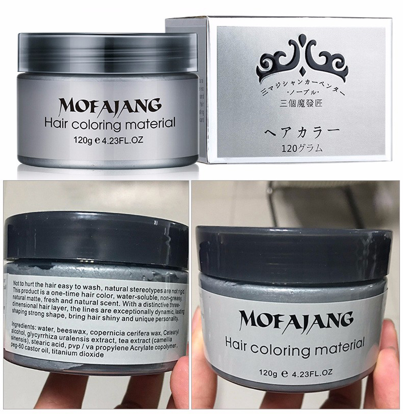 MOFAJANG Natural Hair Wax Color Styling Cream Mud, Adofect Natural Hairstyle Dye Pomade,Temporary Hairstyle Cream 4.23 oz, Hairstyle Wax for Men and Women