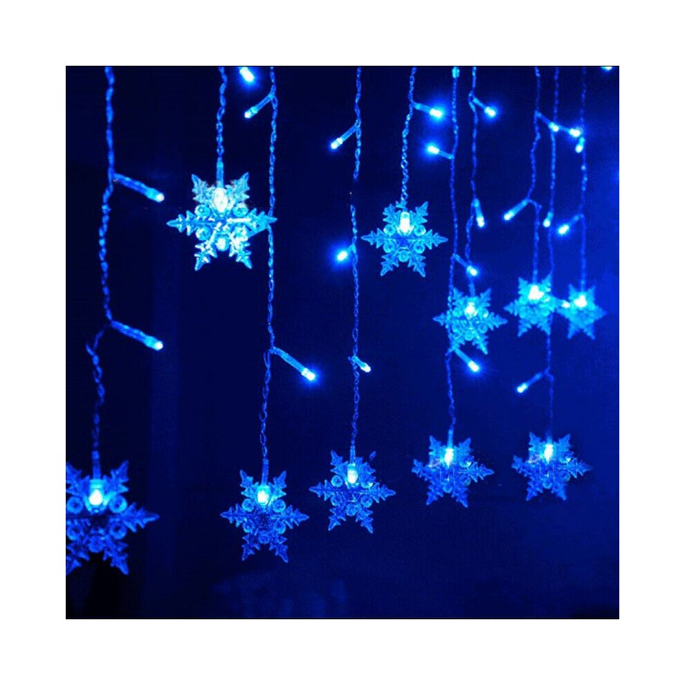 (Multi) 96 LED Snowflake Lights Christmas Fairy String Light Xmas Halloween Home Decor