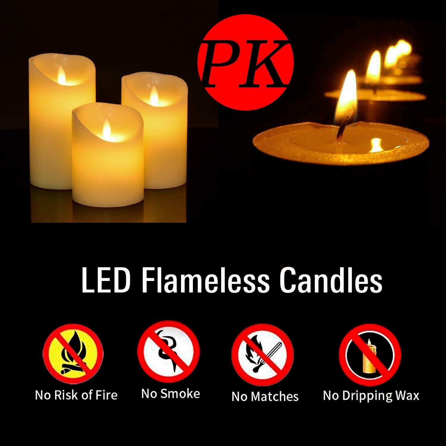 LED Candles Waterproof Flickering Flameless Candles Pillars Lights Battery Operated Night Light with Remote Timers 3pcs Pack  Flameless Candles Electric Tealights for Home Church Halloween Thanksgiving Christmas Party  Outdoor Indoor Decorations