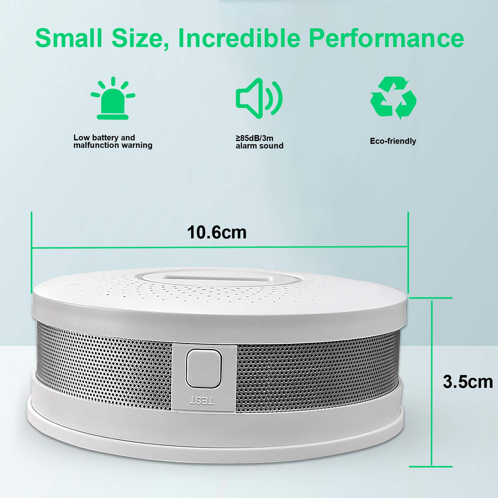 (Black) Carbon Smoke Monoxide Alarm Detector with Dual Sensor Digital Display and Sound Warning Combination CO Smoke Alarm Detector for Home School Office Safety