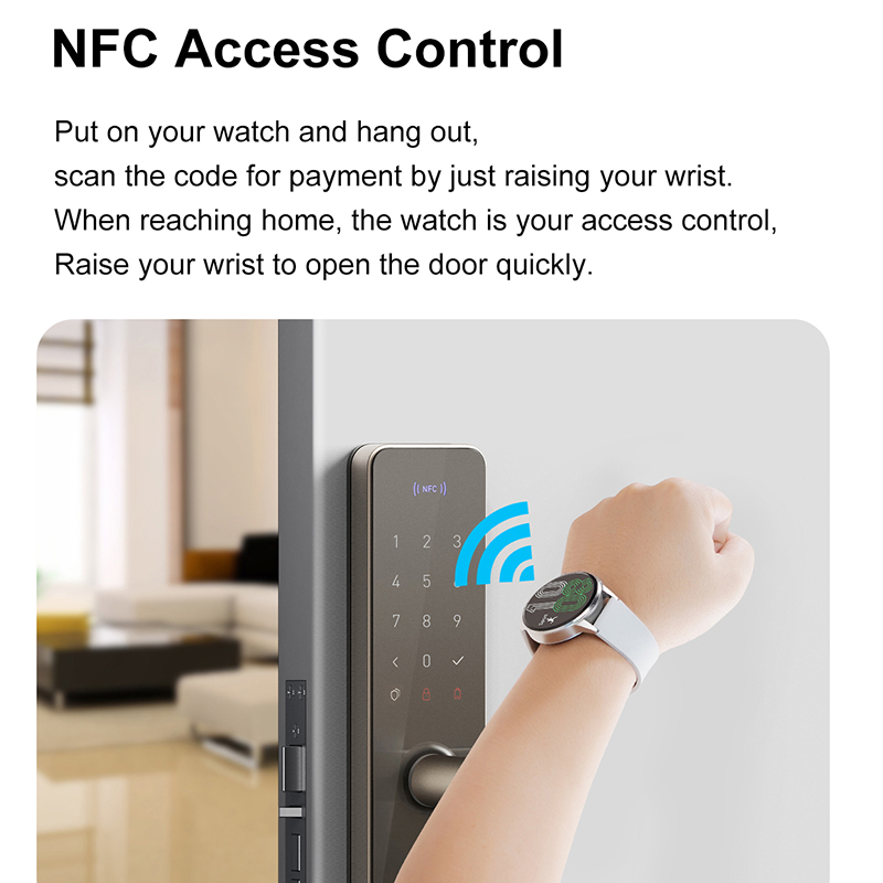 NFC Smart Watch ECG Voice Assistant Fitness Bracelet Motion Recording 2023 Pink