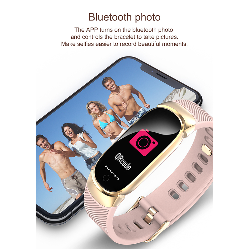 (Pink) Sports bracelet Smart Watch Step Counter Information Reminders Color Screen For Men Women