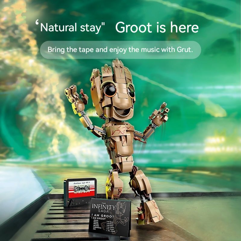 I Am Groots Compatible 76217 Building Kit Toys For Boys Bricks Tree Baby Groots Model Play Display Gift For Kids Constructor Toy No Box