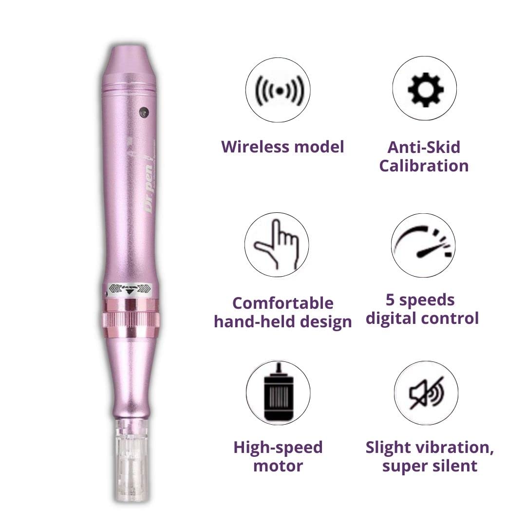 Dr. Pen Ultima M7 Electric Skincare System Dermapen Authentic Makeup Pen Multi-function Wireless Derma Beauty Pen Tool Professional Beauty Kit 12pinsх2 36pins х5 Round Nanox5 Cartridges