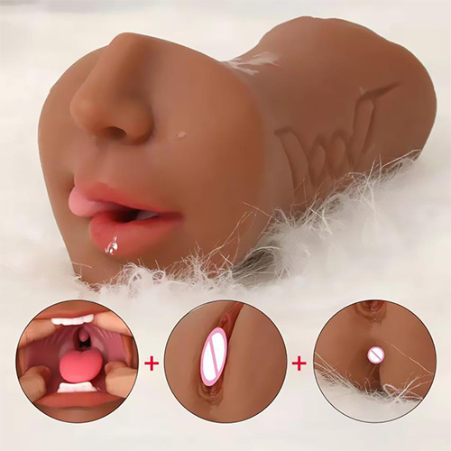 Male Masturbator Cup Silicone Adult Sex Toys for Men Stroker Pocket Pussy Realistic Vagina Artificial Anal Mouth Deep Throat With Tongue Pussy Pocket Oral Sucking Blowjob Masturbation