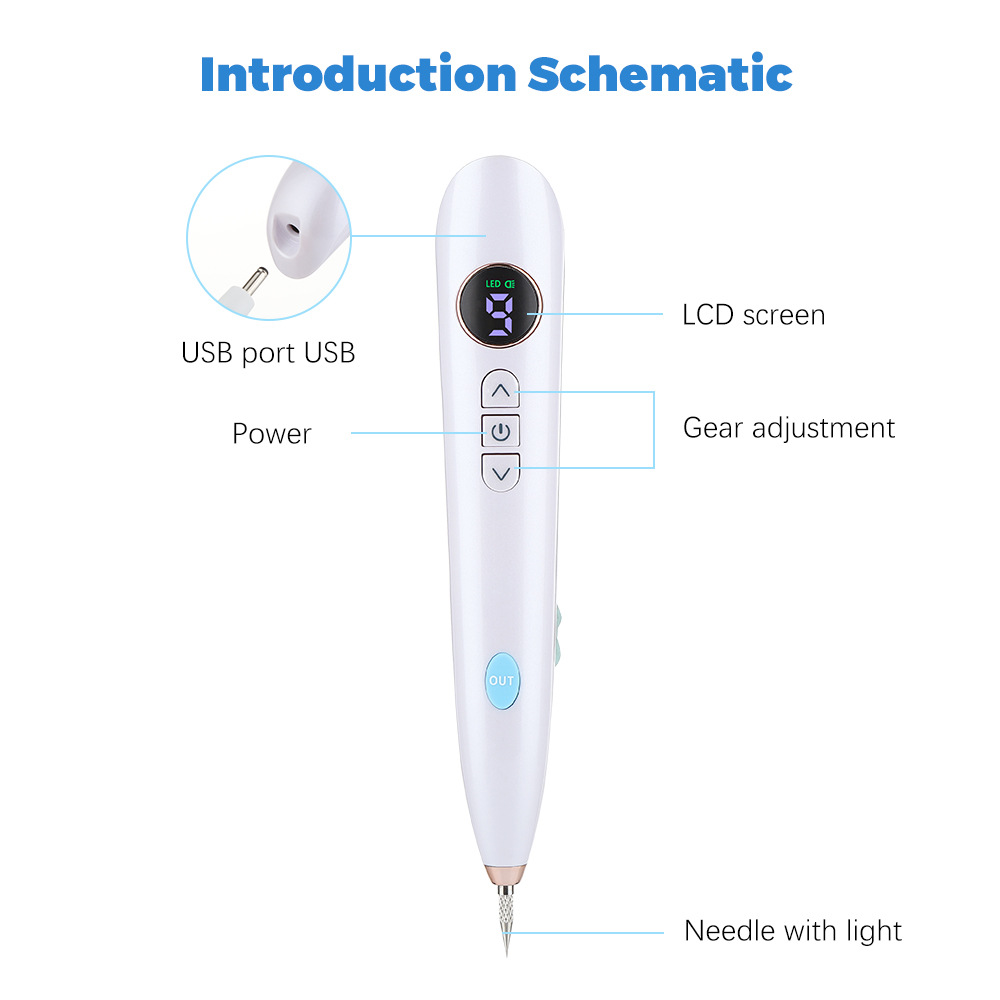Laser Plasma Pen Mole Removal Dark Spot Skin Tag Tattoo Mole Wart Remover Pen