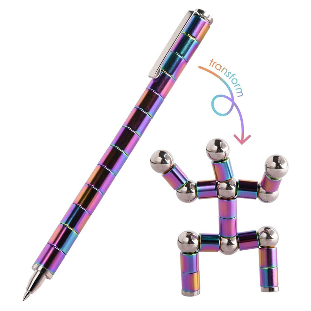 Magnetic Pen Magnetic Fidget Pen Decompression Metal Pen Multifunction Writing Magnet Ballpoint Pen for Anxiety Stress Reducing