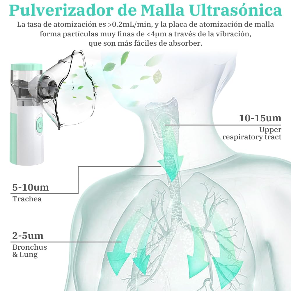 Nebuliser Machine for Adults and Kids Portable Nebulizer Machine Adjustable Atomization Rate Steam Inhaler for Home and Travel Use