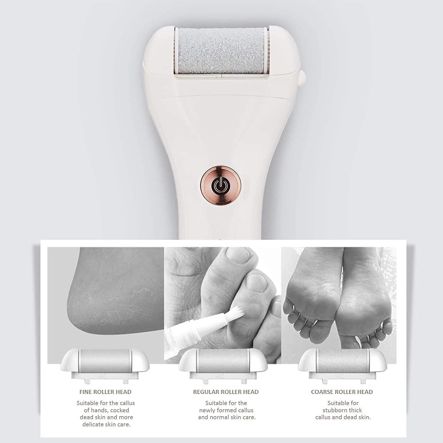 Electric Foot File Pedicure Remover Feet Hard Skin Shaver Rechargeable Waterproof Tools Foot Scrubber Pedicure kit for Cracked Heels and Dead Skin