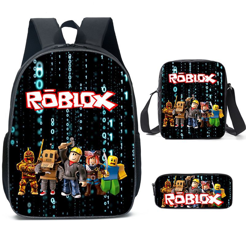 (Style 1) ROBLOX Game School Bag Backpack Student Casual Backpack Set