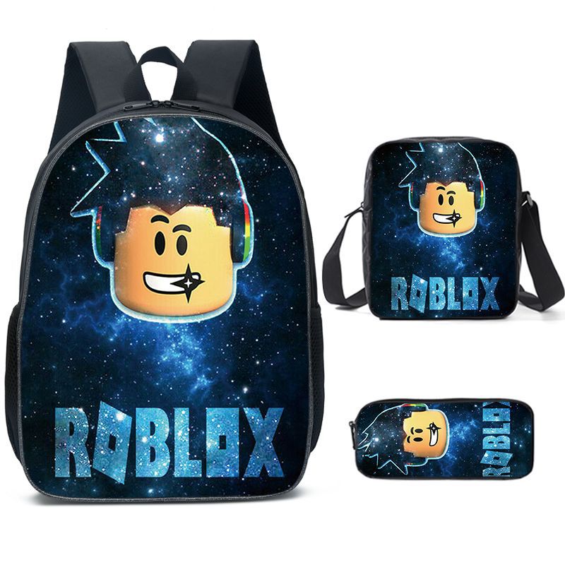 (Style 1) ROBLOX Game School Bag Backpack Student Casual Backpack Set