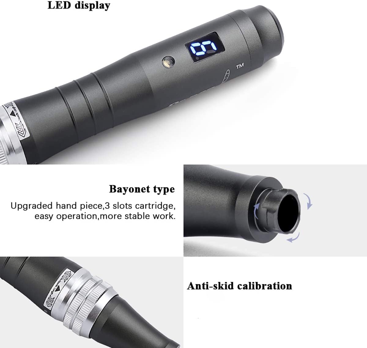 Dr.pen M8 Wireless Skin Needling Kit for Acne Scars Hair Growth Dark Spots 6-Speed with Built-in Battery and Ten 36-Pin Cartridges (UK Plug)