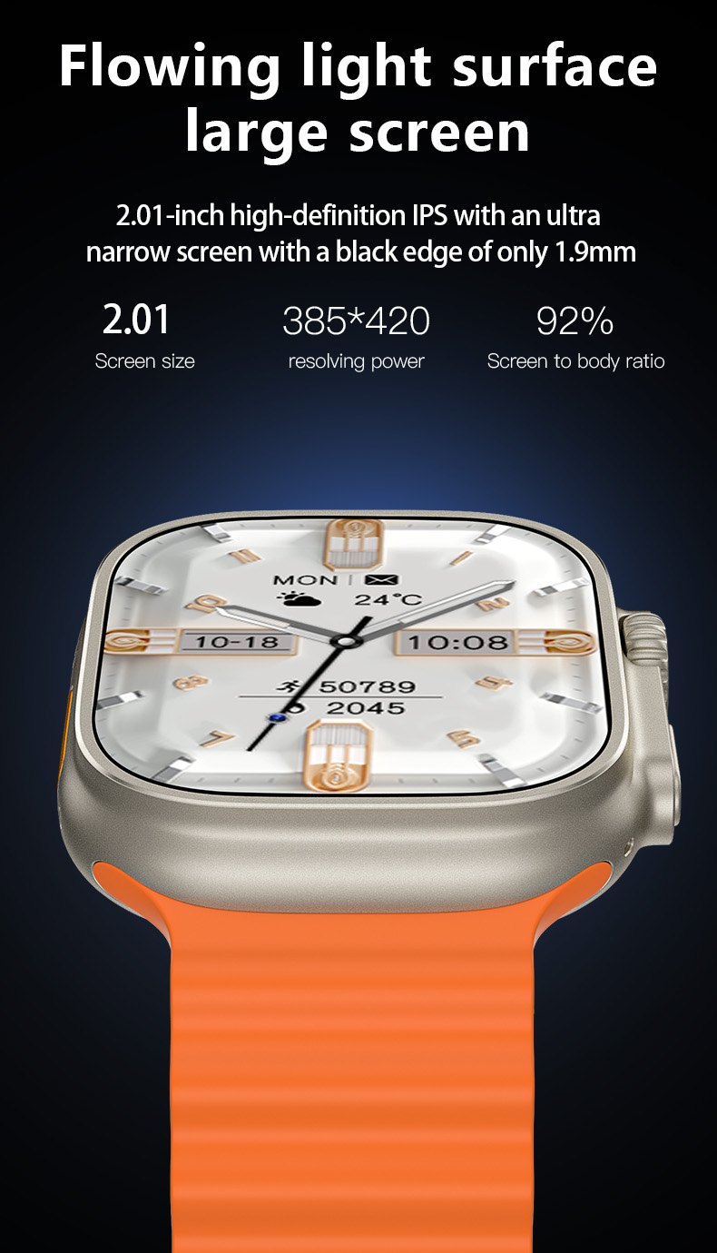 (Orange) Smart Watch For Men Women Heart Rate Blood Pressure Bluetooth Fitness Tracker SmartWatch for Android IOS