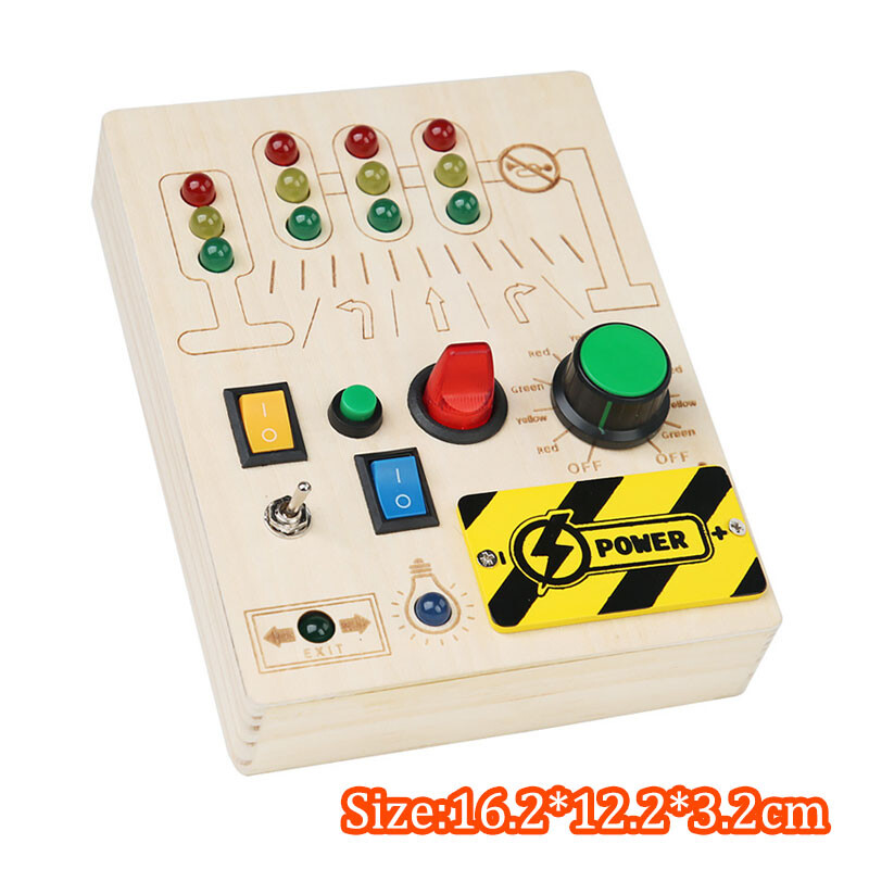Montessori Busy Board Light Switch Games Toddlers Sensory Manipulation Board Parish Learning Activity Wooden Children Toy