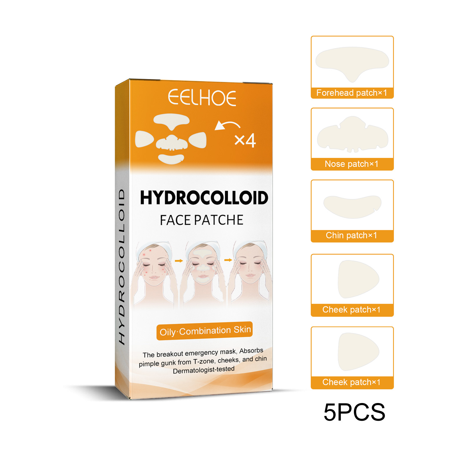 EELHOE Hydrocolloid Face Patche Oily Conbination Skin