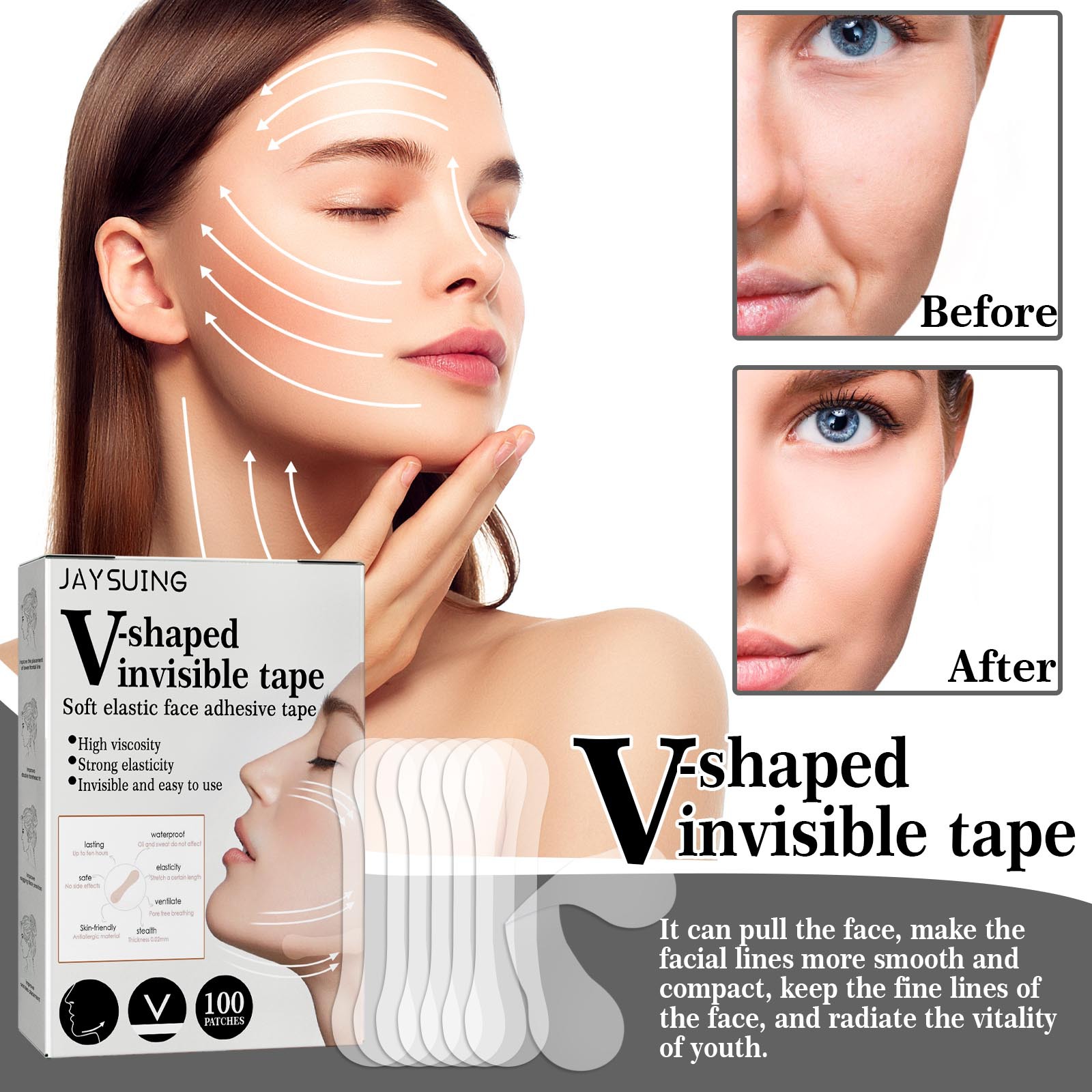 (1 PC) Invisible Face Lift Patch Anti Wrinkle Sticker Silicone Face Forehead Neck Skin Care Lifting Patch Anti Aging Facial Firming Pad Skin Care