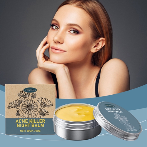 WOODSLEEP Acne Night Cream Face Cream Skin Oil Moisturizing Repair Pimple Fade Mark Deep Cleaning  Improve Large Pores 50g