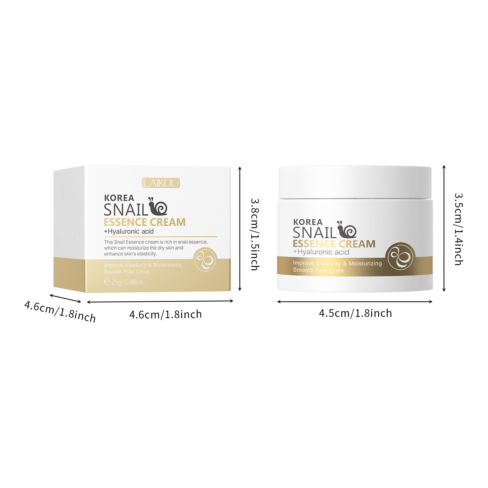 Snail Anti Aging Cream Essence Collagen Face Moisturizer Nourish Repair Face Damaged Lift Firm Smooth Bright Whitening Skin Care Product Day Cream 25g