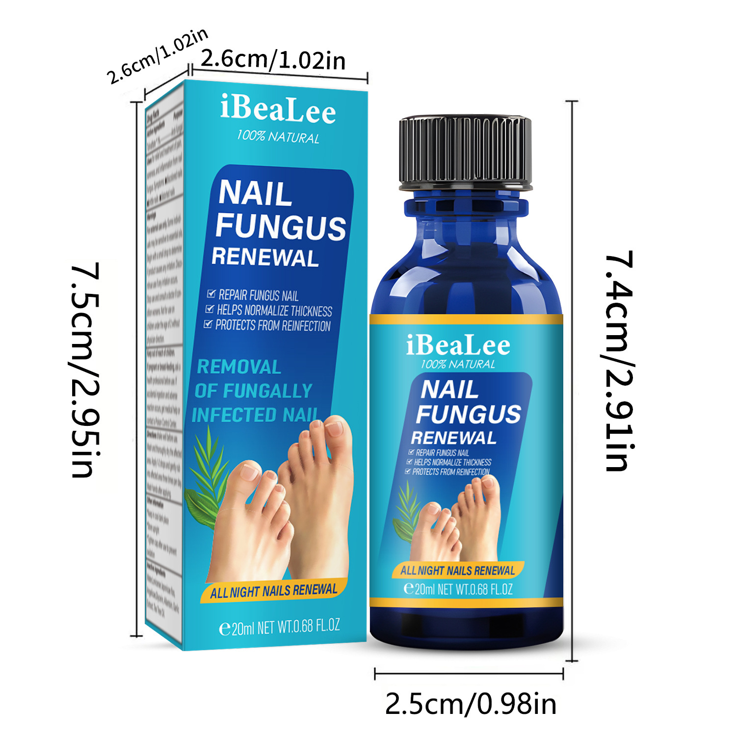 Toenail Fungus Treatment Nail Fungal Renewal Solution Nail Repair Liquid Nail Care 20ml