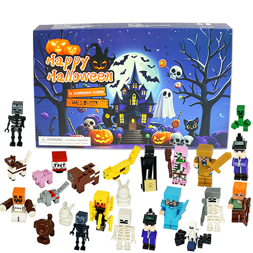Minecraft Advent Calendar Building Kit Mini Action Figures Toys 24 Days Halloween Countdown Gift Minifigures Toys Blind Boxes Calendar Kids Fans