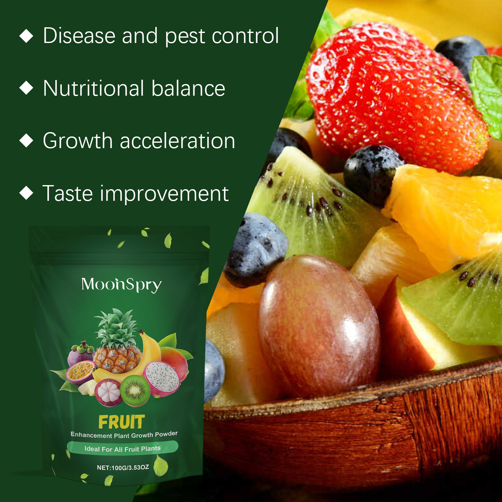 Organic Vegetable Fruit Fertilizer Green Plant Nutrient Enhancer for Rooting Flowering Fruit Expansion Rooting Powder