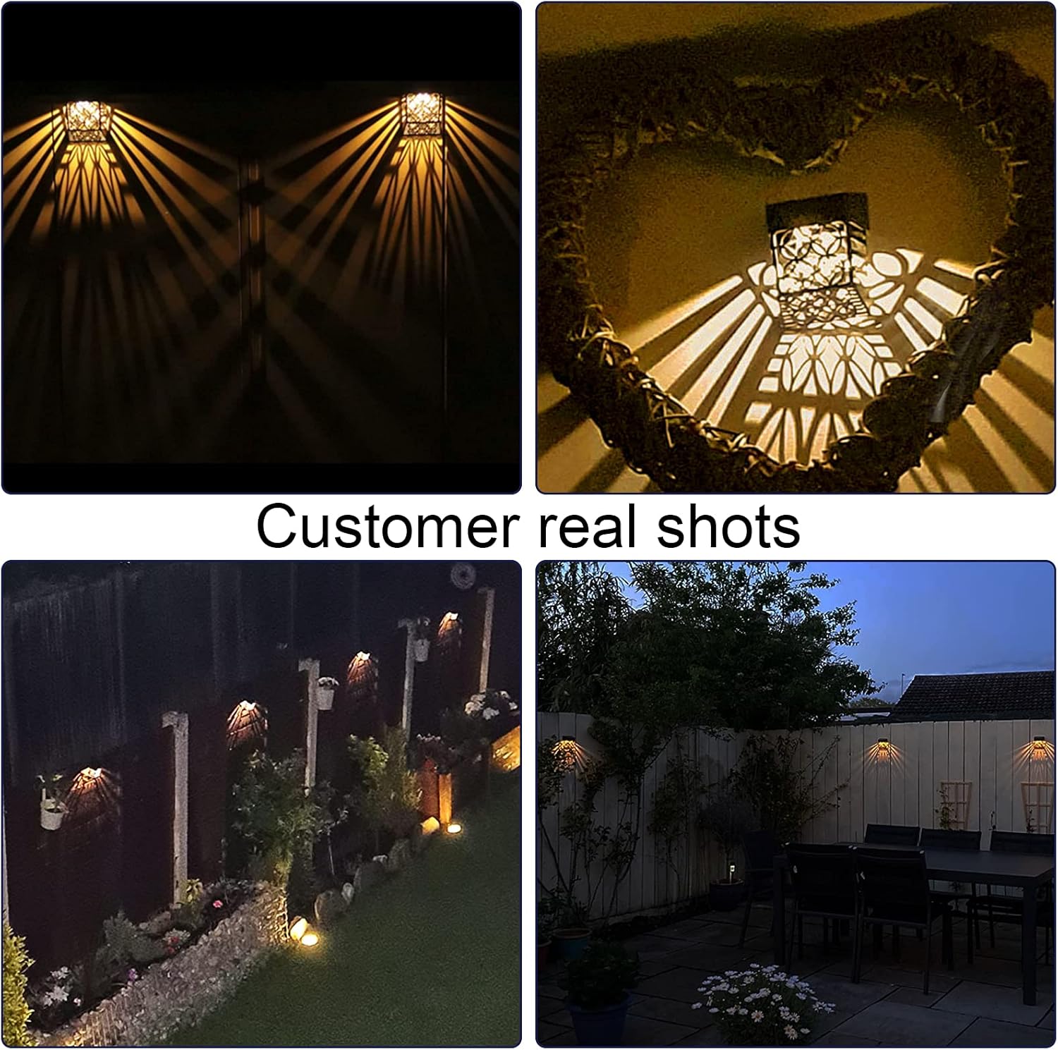 Solar Fence Lights Solar Decorative Outdoor Garden Lights Waterproof Wireless Outdoor Lights for GardenFence Patio Use 8Pack