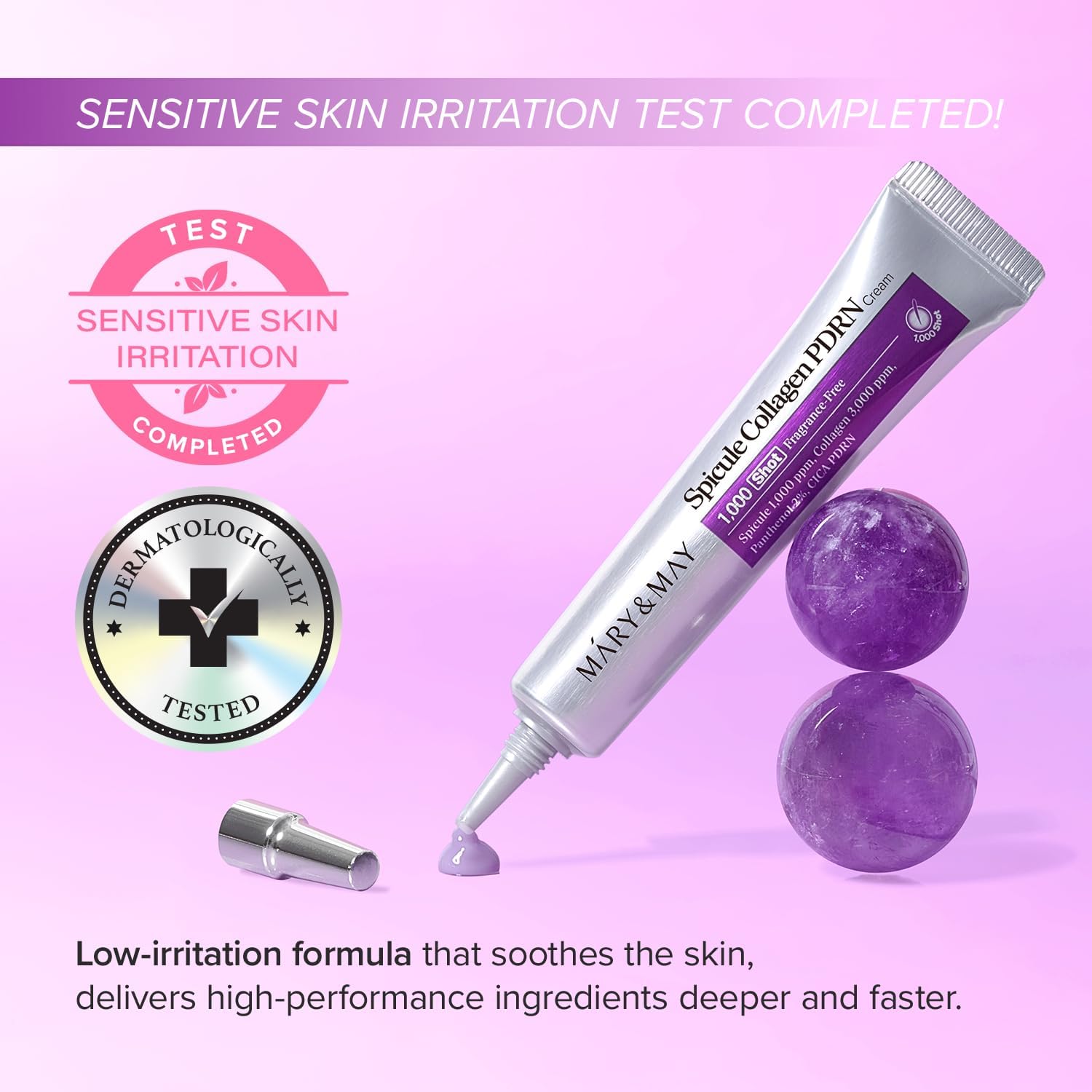 MaryMay Spicule Collagen PDRN Cream Korean Skincare Face Moisturizer Marine Spicules Plumping Barrier Elasticity Treatment Ceramide Panthenol Sensitive Skin 15g