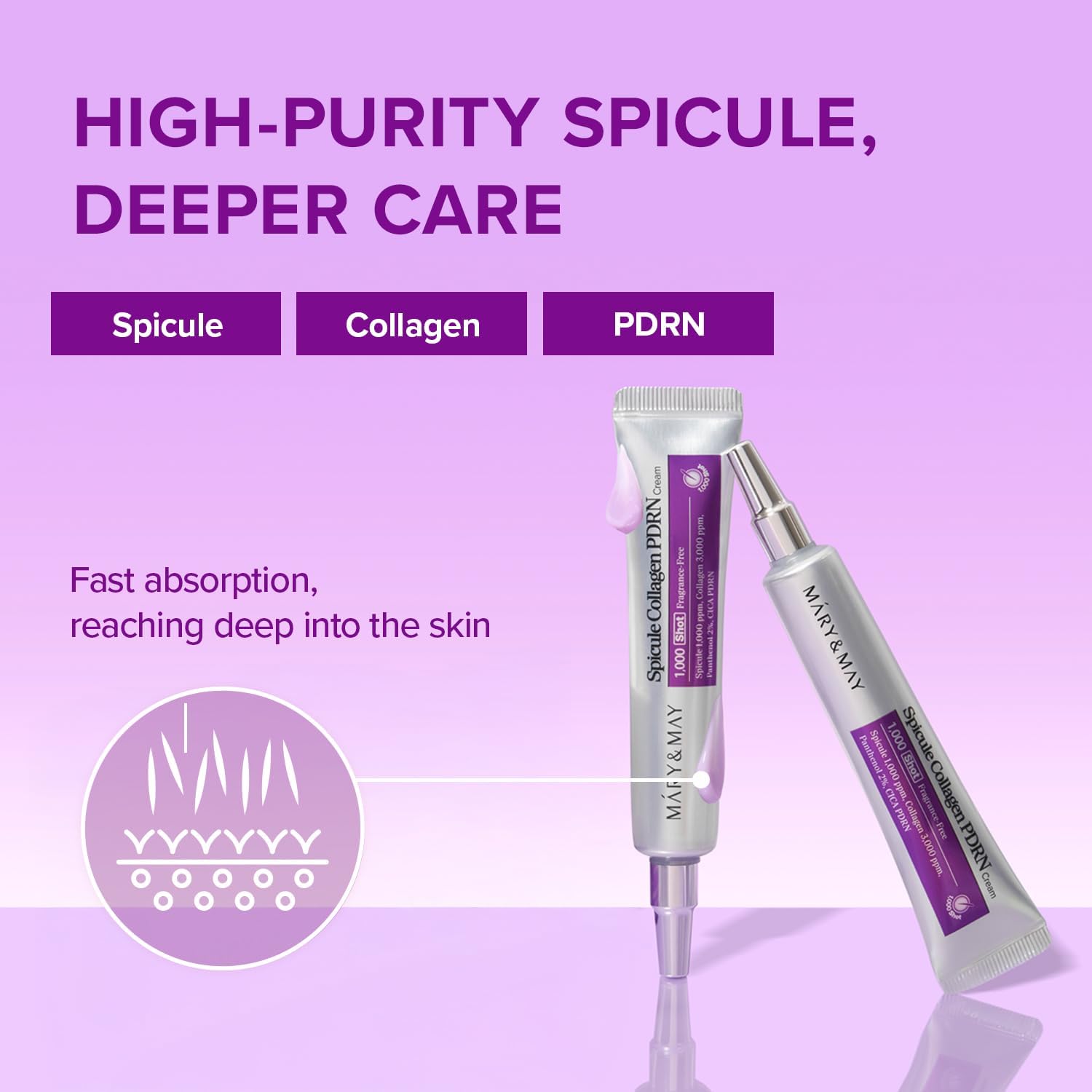 MaryMay Spicule Collagen PDRN Cream Korean Skincare Face Moisturizer Marine Spicules Plumping Barrier Elasticity Treatment Ceramide Panthenol Sensitive Skin 15g