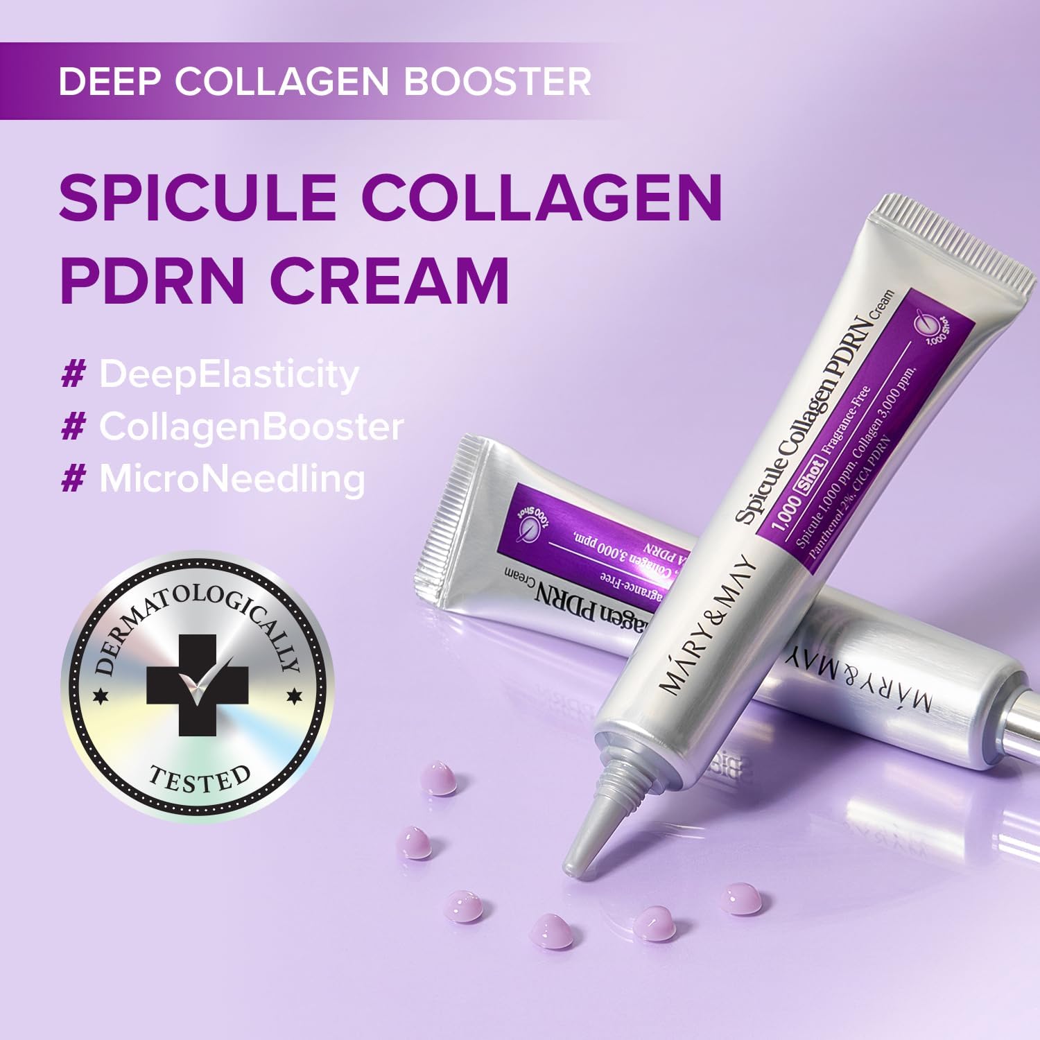 MaryMay Spicule Collagen PDRN Cream Korean Skincare Face Moisturizer Marine Spicules Plumping Barrier Elasticity Treatment Ceramide Panthenol Sensitive Skin 15g