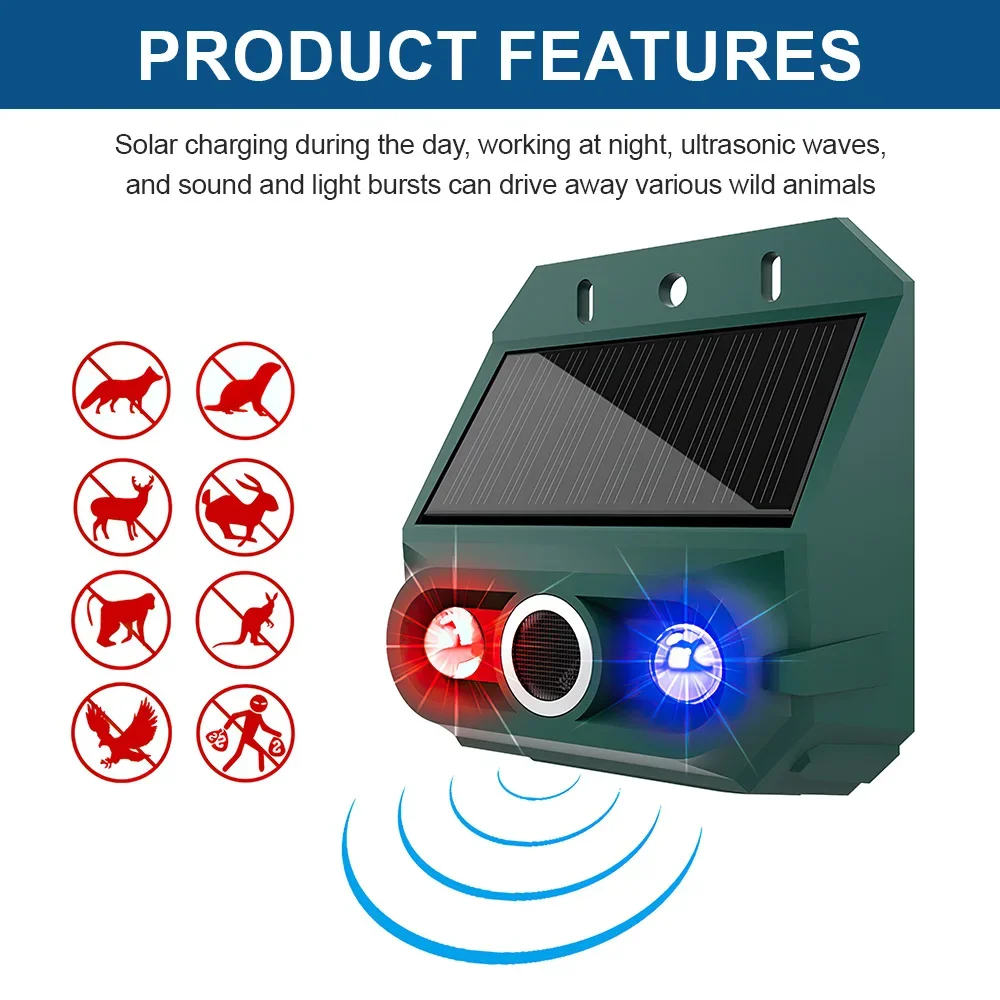 (1 pcs) Solar Infrared Motion Sensor Alarm IP65 Siren Outdoor Strobe Light Waterproof Villa Farm Garden Security Alarm System