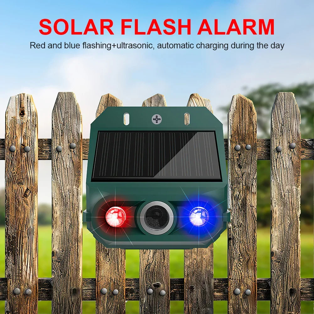 (1 pcs) Solar Infrared Motion Sensor Alarm IP65 Siren Outdoor Strobe Light Waterproof Villa Farm Garden Security Alarm System