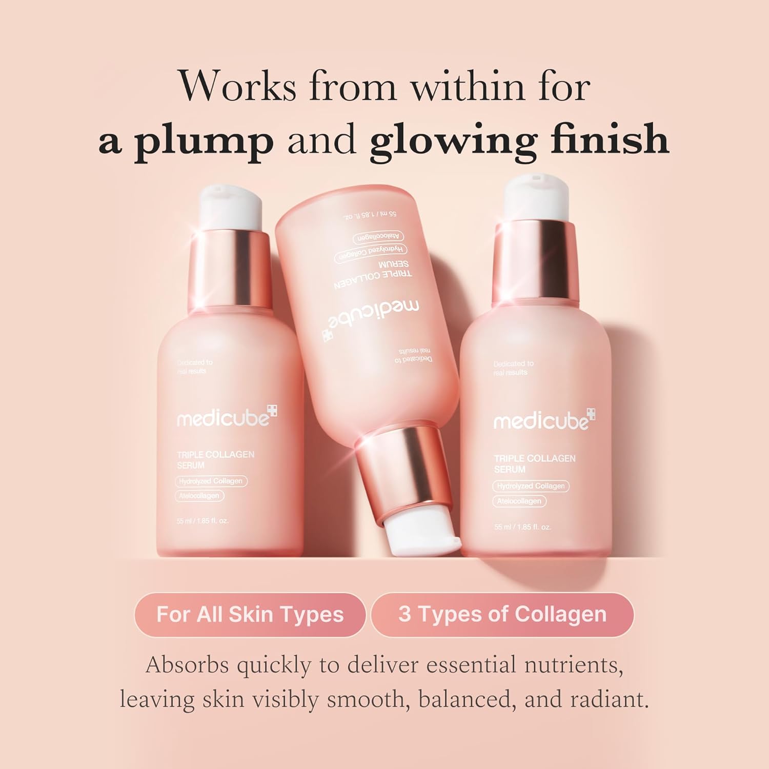 medicube Triple Collagen Serum 55ml Nourish dull skin with Triple Collagen Complex A lightweight serum with Niacinamide and Hyaluronic Acid Korean Skincare