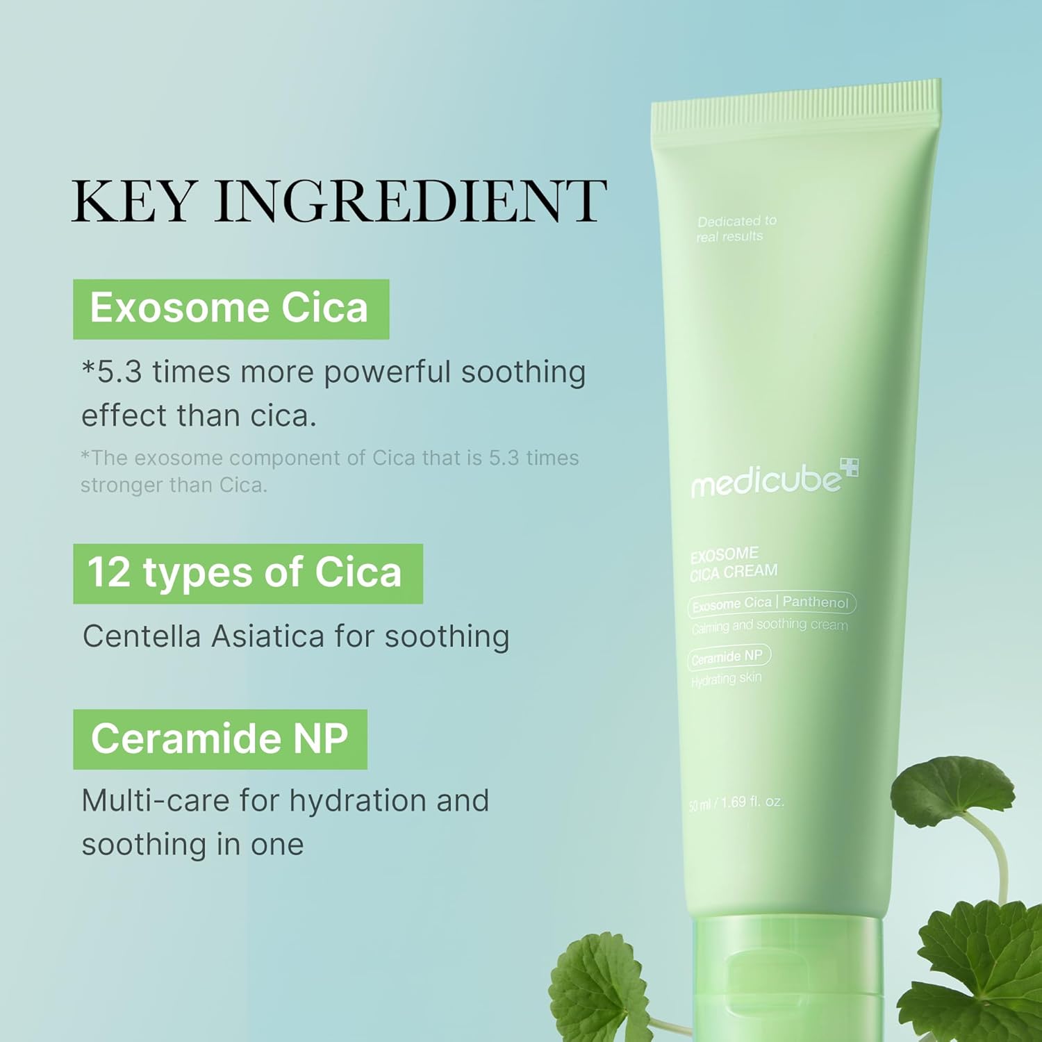 medicube Exosome Cica Tea Tree Cream for Sensitive Skin Centella Asiatica help reduce redness breakouts Moisturising Daily Texture Care Korean Skincare 50ml