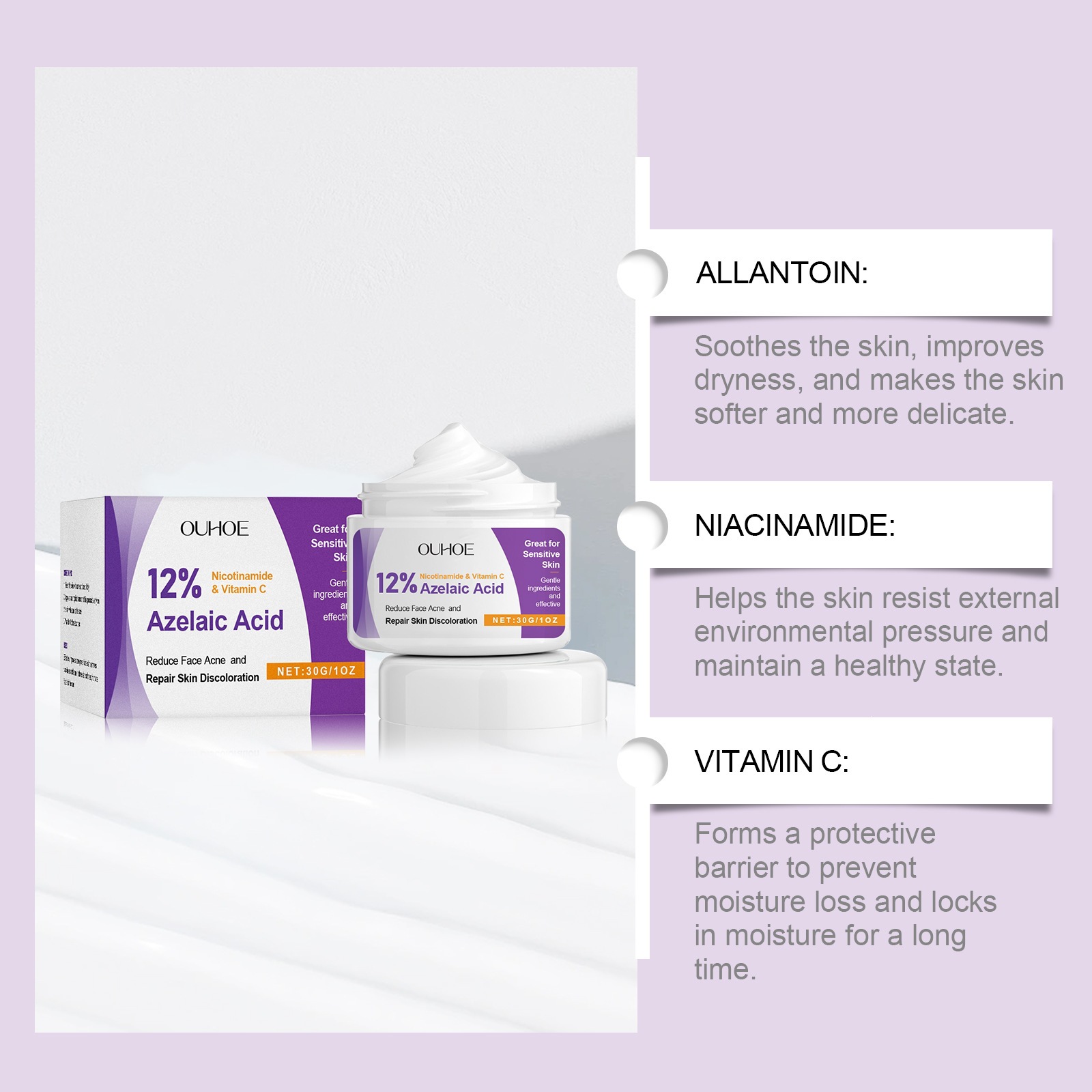 Azelaic Acid Blemish Care Cream For Gentle Moisturizing And Soothing Acne Prone Skin 