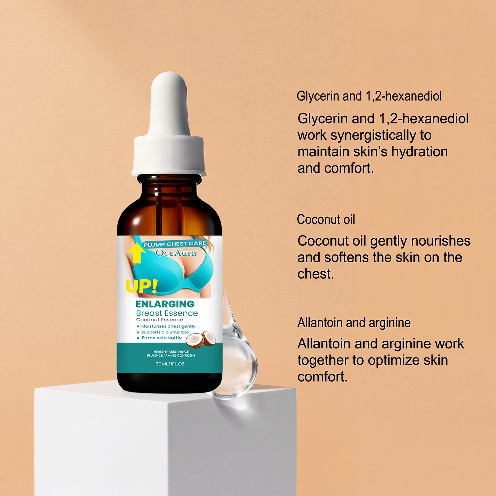 Coconut Chest Massage Essence Nourishing Moisturising Skin Care for Women Daily Use Natural