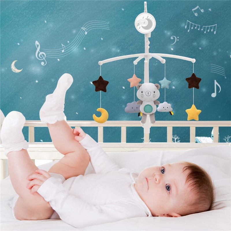(owl 417) Baby Crib Mobiles Rattles Music Educational Toys Bed Bell Carousel for Cots Infant Baby Toys 0-12 Months for Newborns Gifts