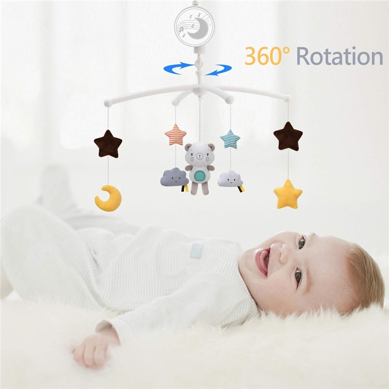(owl 417) Baby Crib Mobiles Rattles Music Educational Toys Bed Bell Carousel for Cots Infant Baby Toys 0-12 Months for Newborns Gifts