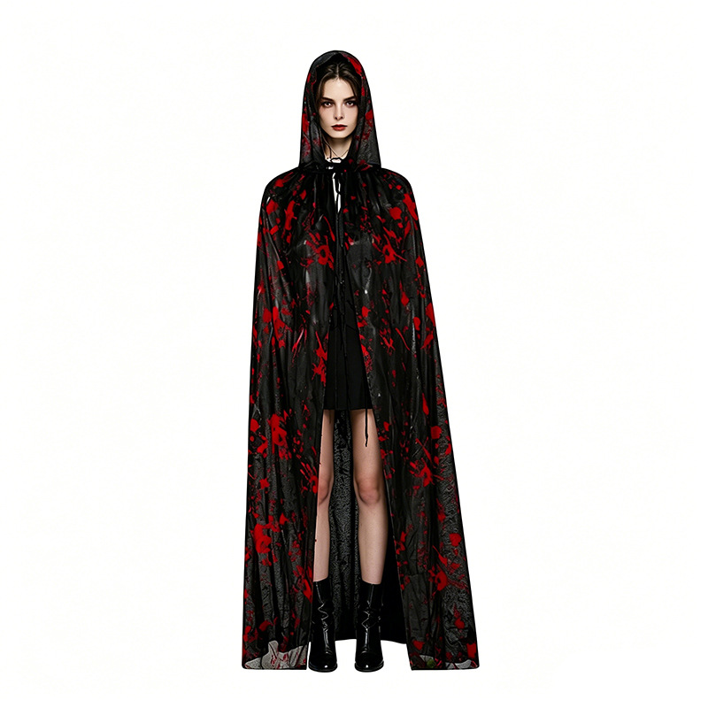 (Knee High Socks C) Cloak Halloween Party Kids Adults Blood Stained Cape Bleeding Apron Blood Stained Stockings Cosplay Props