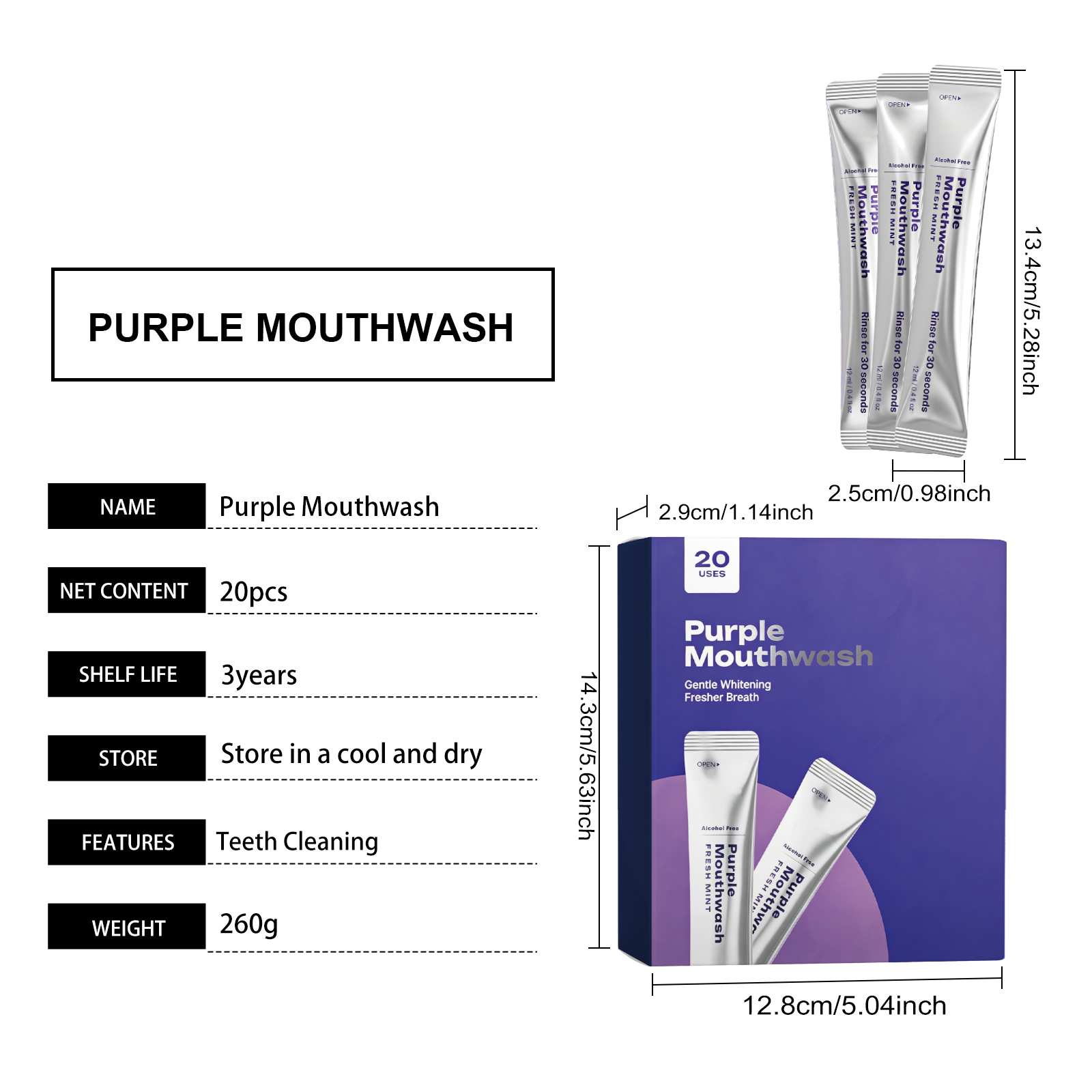 Fresh Mint Portable Mouthwash Mild Mint Fragrance Clean Teeth Daily Oral Care