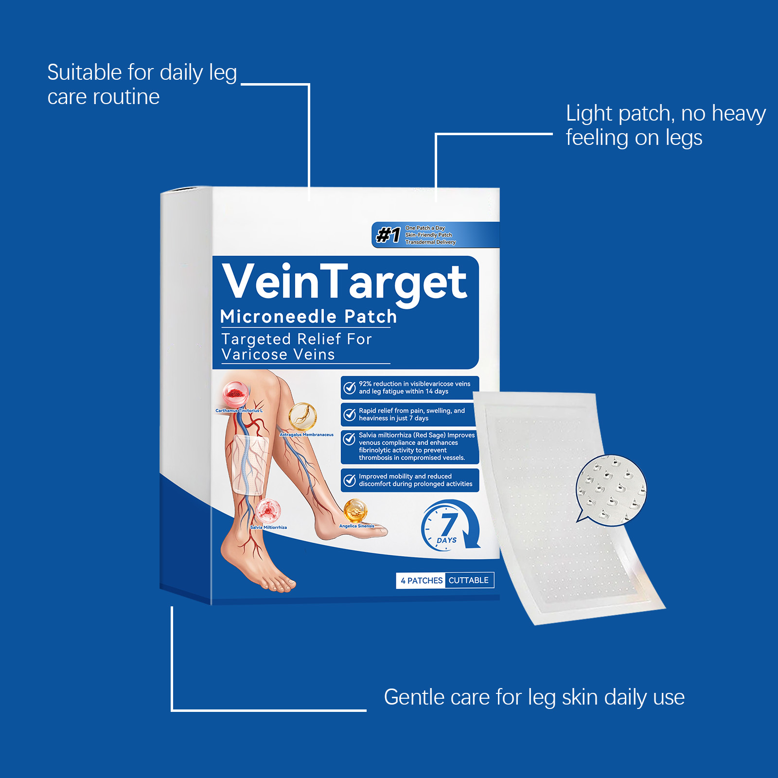 Leg Care Patch Mild Nourish Soft Breathable Refreshing Daily Skin Maintain Gentle Protect Body Leg Surface Care