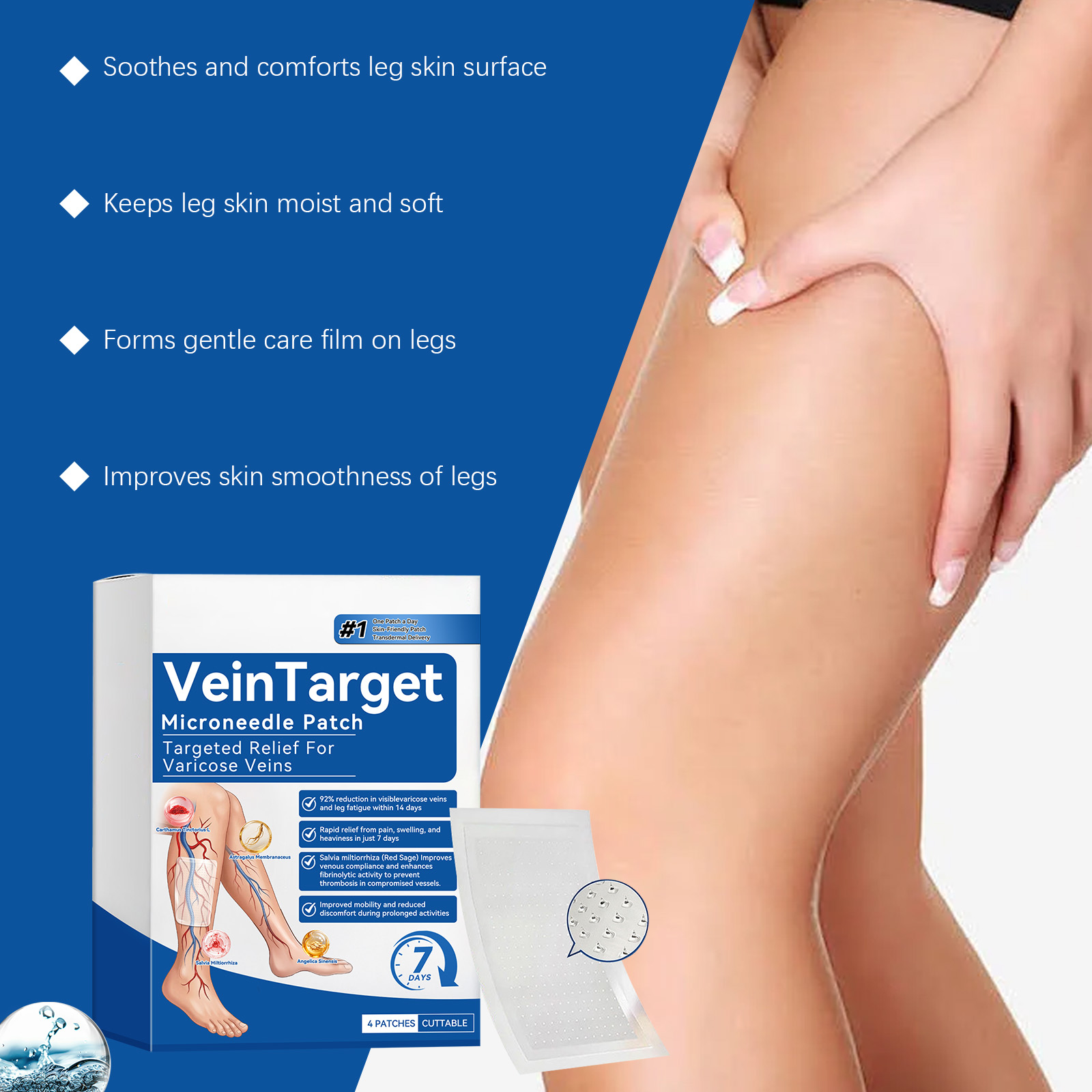 Leg Care Patch Mild Nourish Soft Breathable Refreshing Daily Skin Maintain Gentle Protect Body Leg Surface Care