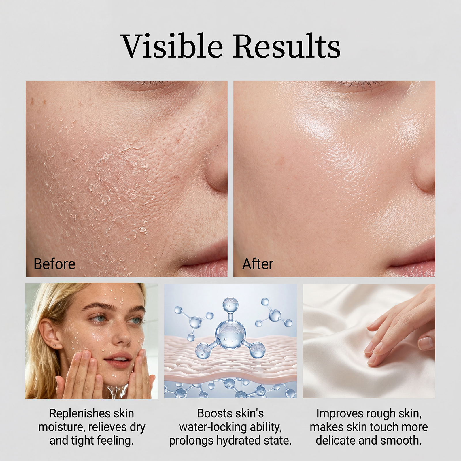 Smooth Moisturizing Essence Liquid Hydrating Refreshing Watery Brightening Nourish Facial Skin Daily Skin Care Product